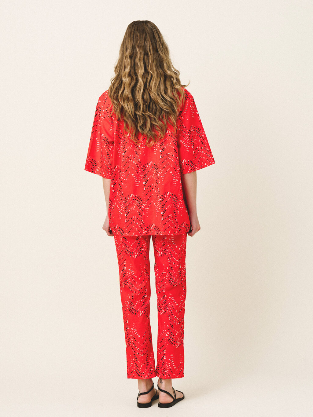 Amal Red Cotton Pants
