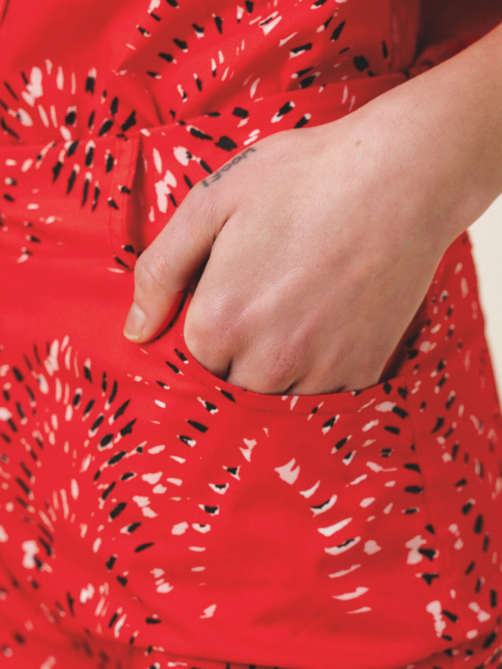 Amal Red Cotton Pants