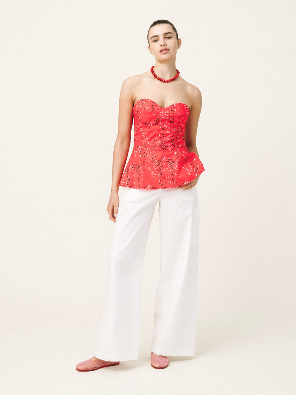 Giselle Red Cotton Bustier