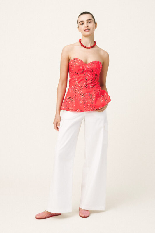Giselle Red Cotton Bustier
