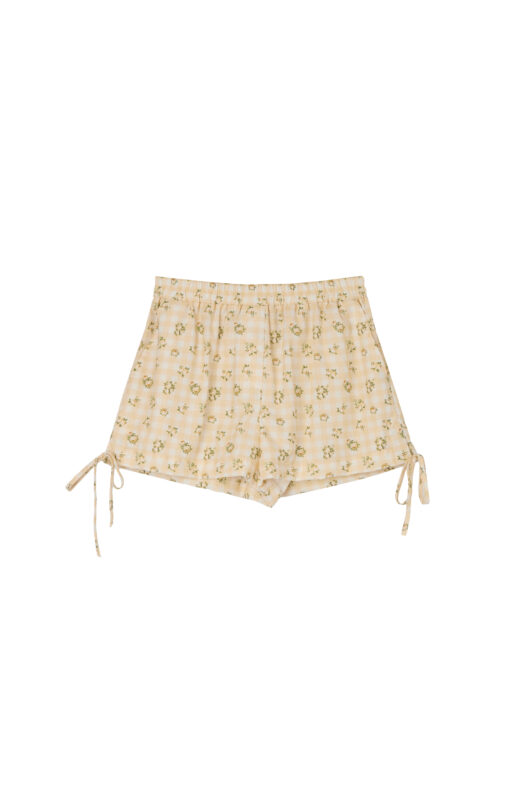 Plaid Shorts With Elastic Waist