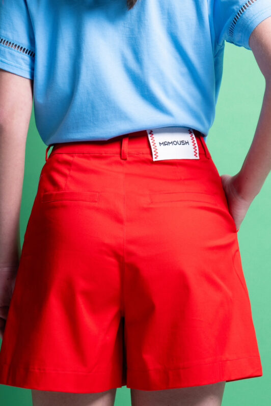 Artemis Red Cotton Shorts