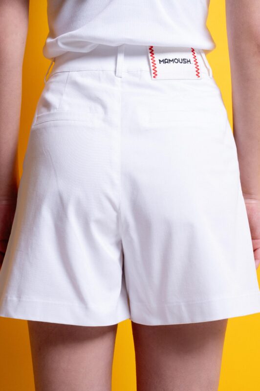 Artemis White Cotton Shorts
