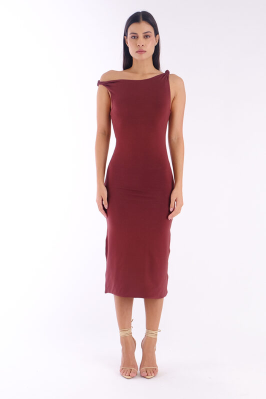 Giovanna Maroon Φόρεμα