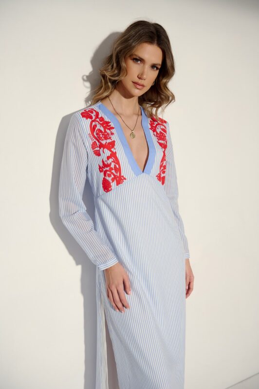 Lucille In Blue Μακρύ Φόρεμα