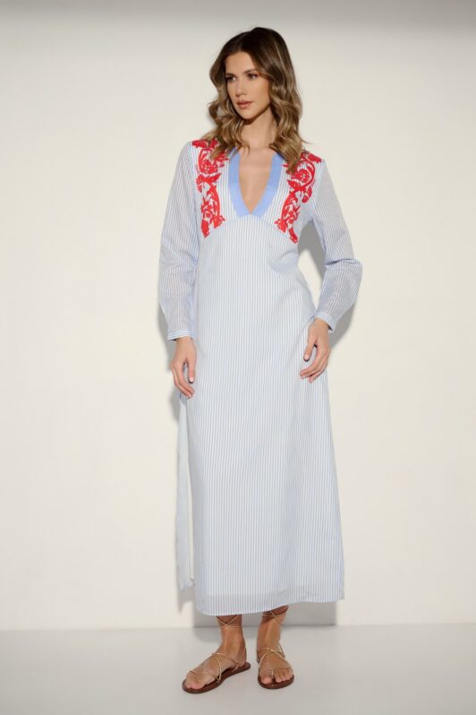 Lucille In Blue Μακρύ Φόρεμα
